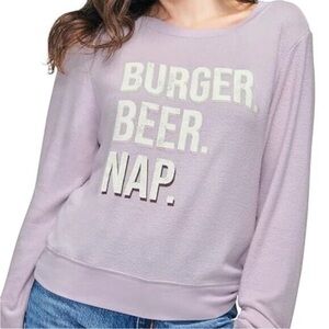 Wildfox Beer Burger Nap Lightweight Crewneck Size M